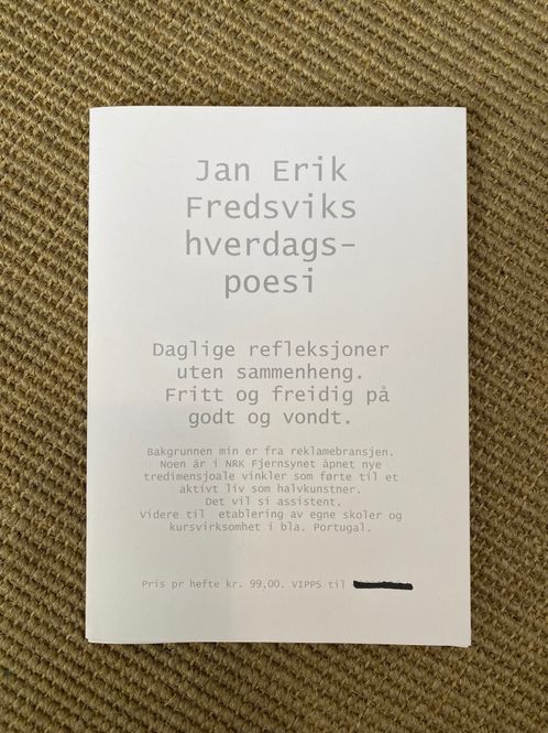 Hovedbilde Jan Erik Fredsviks hverdagspoesi